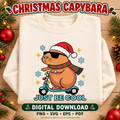 Christmas Capybara Scooter Design, Just Be Cool Holiday Art (Digital Download)