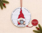 Personalized Gnome Christmas Ornament Custom Holiday Keepsake