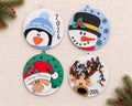 2026 Hand Painted Wood Christmas Ornaments, Santa, Snowman, Penguin, Deer