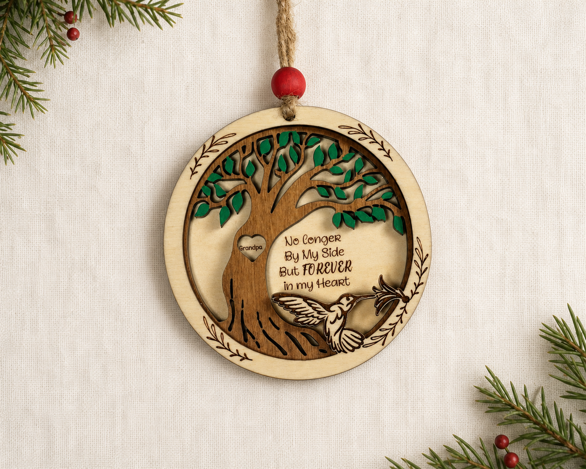 Personalized Memorial Christmas Ornament-Cardinal, Hummingbirds, Holiday  Christmas Memories Sympathy Gift Forever in our heats