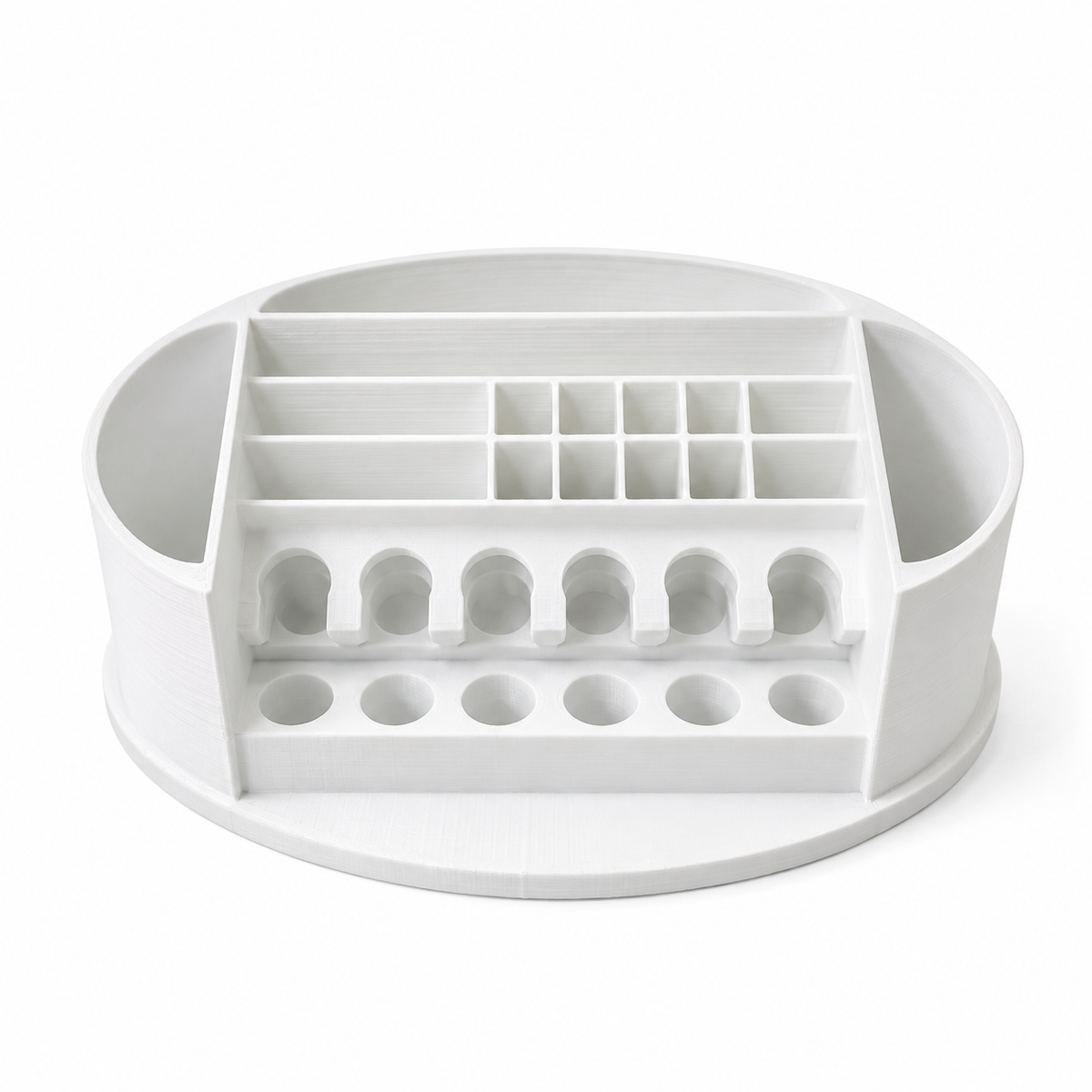 White 3D printed Silhouette Cameo tool holder front view