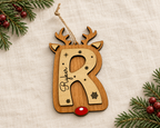 Personalized Reindeer letter ornaments stocking tags