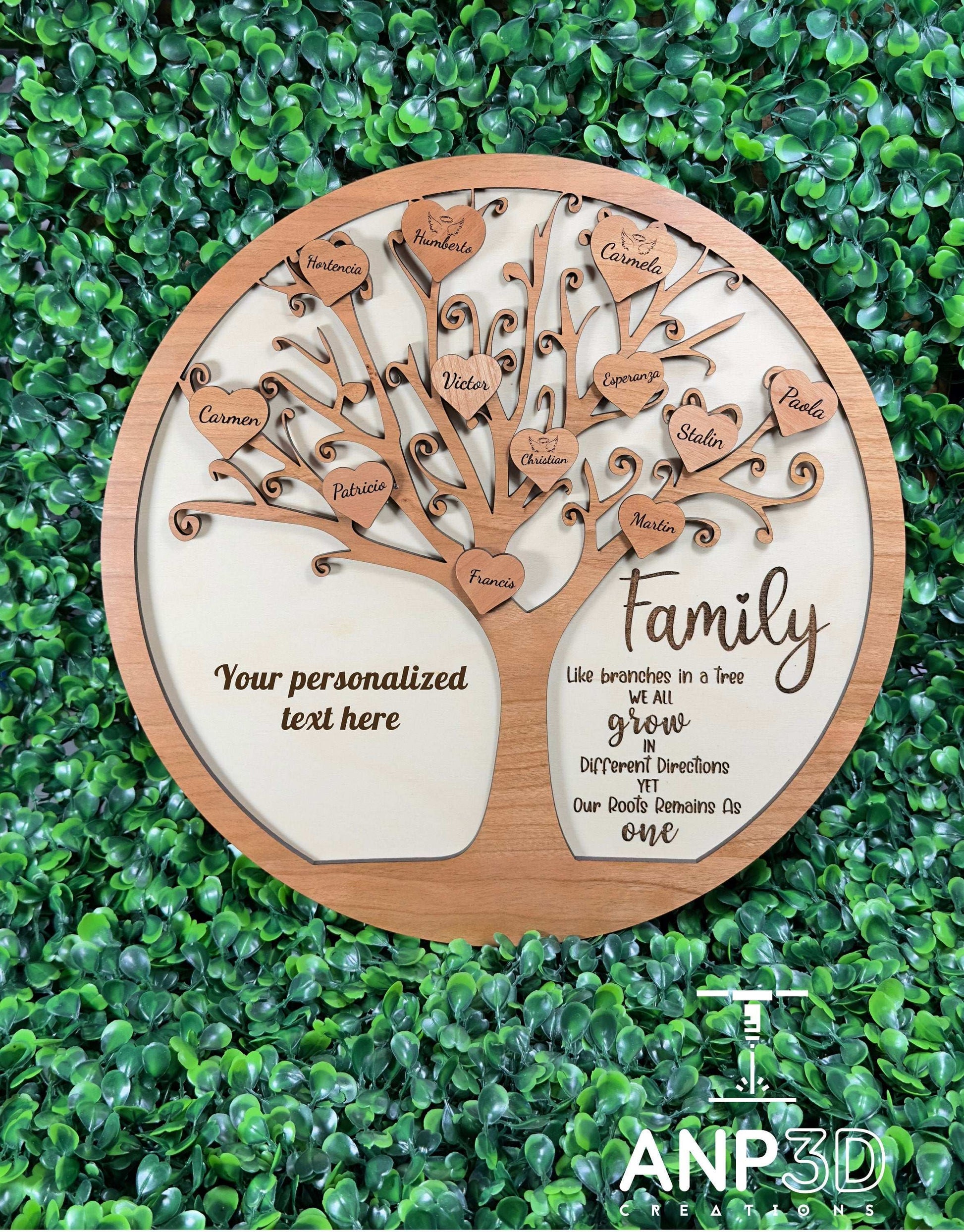 Family Personalized Cherrywood - Mom- Birch wood  Plaque, Family Gift-  Grandma - Nana -