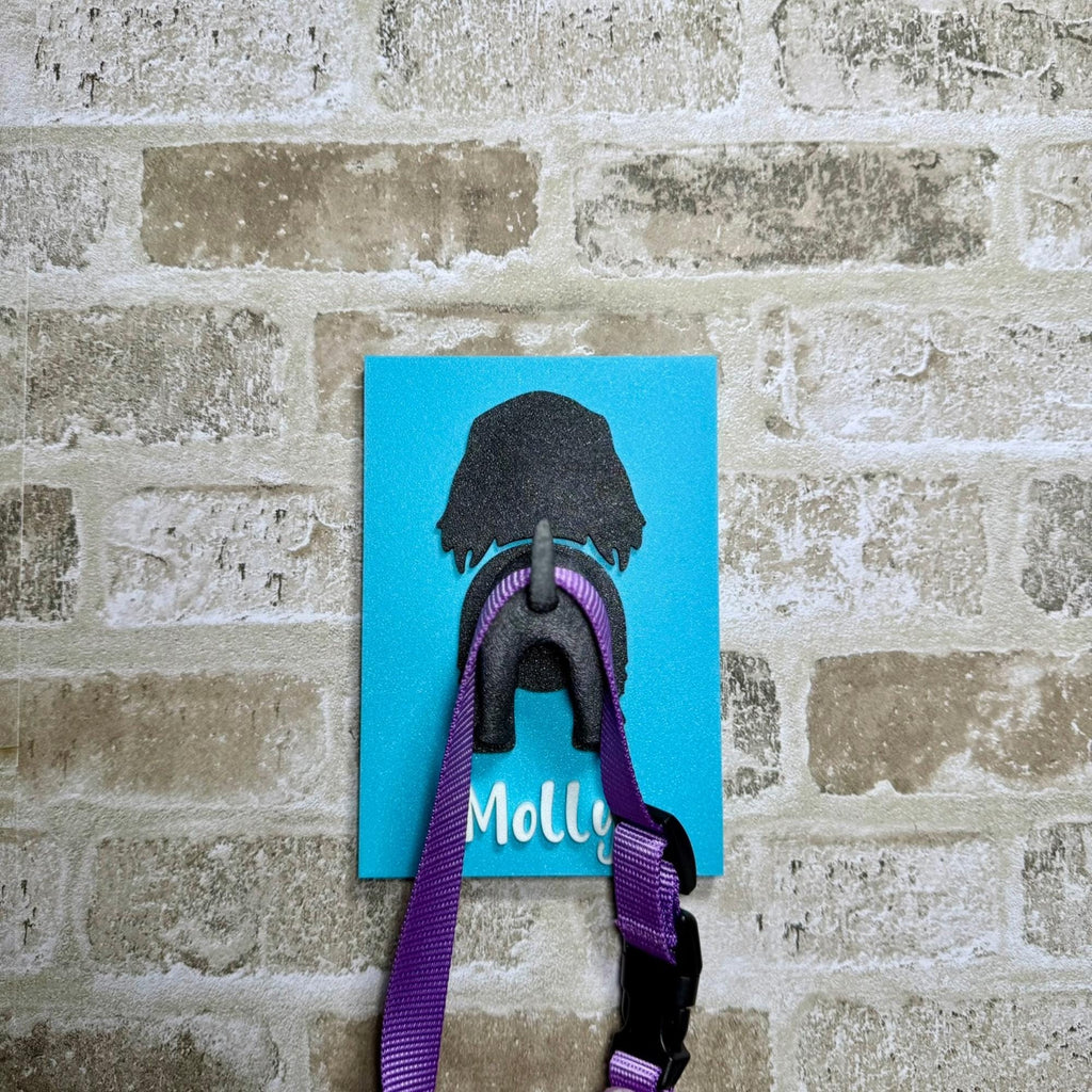 Personalized Dog Leash Holder Wall Hook With Custom Pet Name Funny Puppy Tail Hanger For Dog Lovers Cute Colorful Dog leash holder for wall