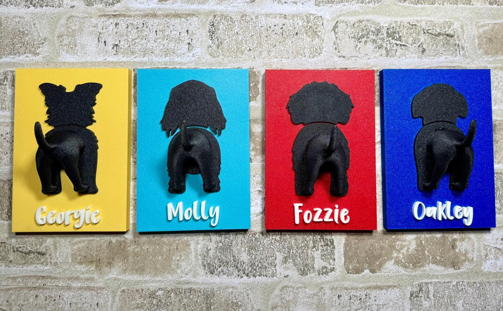Personalized Dog Leash Holder Wall Hook With Custom Pet Name Funny Puppy Tail Hanger For Dog Lovers Cute Colorful Dog leash holder for wall