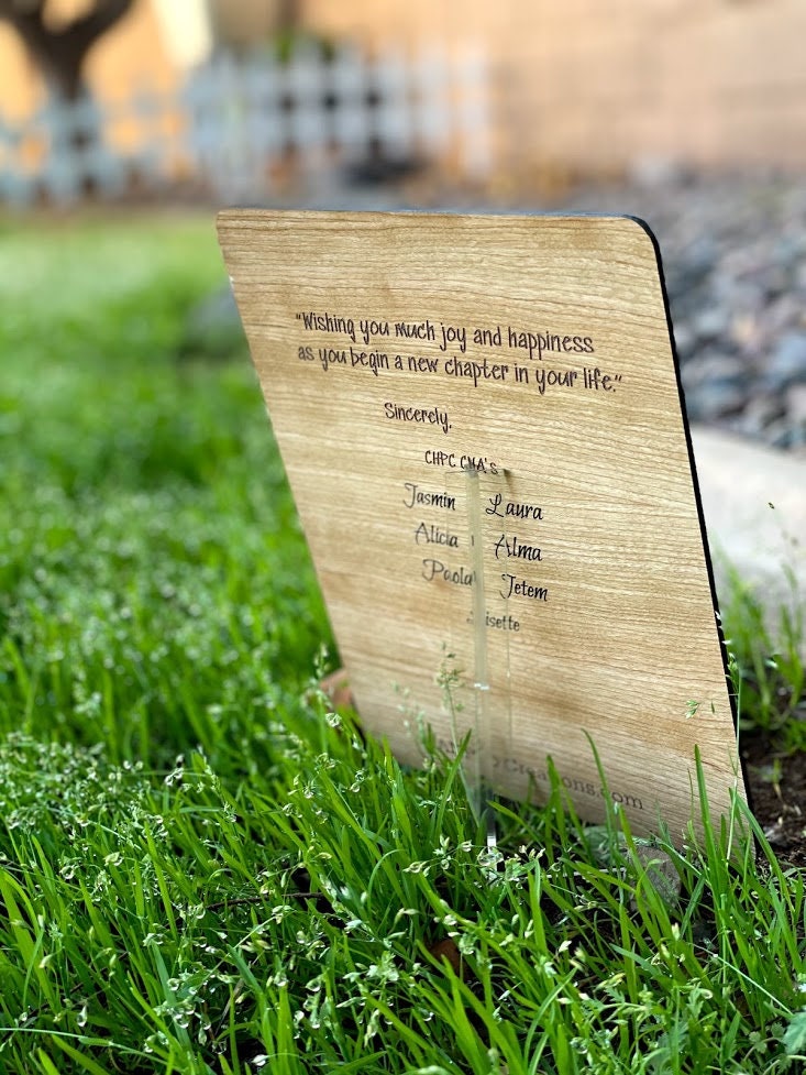 Personalized Retirement Wood Plaque, Beautiful Cherry Wood , Happy Retirement