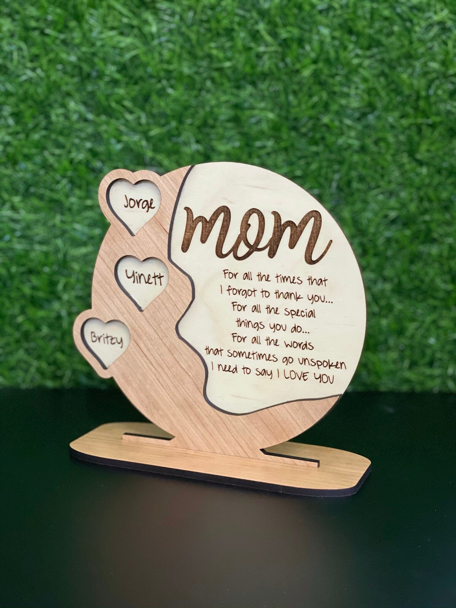Personalized Gift for Mom or Grandma  Custom Family Name Plaque