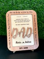 Personalized Wooden Dad or Grandpa Plaque with Names and Date