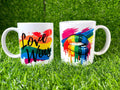 Rainbow Pride Mug, Love Wins, Colorful Lips Ceramic Coffee Cup