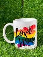 Rainbow Pride Mug, Love Wins, Colorful Lips Ceramic Coffee Cup