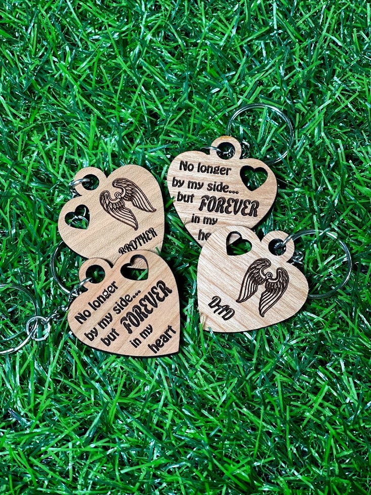 3PK Forever in my heart, Loss of a loved one, Memorial Gift, Keychain heart, Grief gift, Bereavement gift