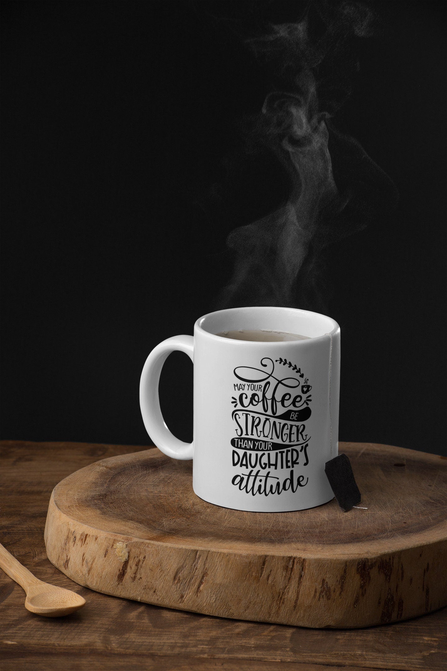 Funny Mom Coffee Mug, Daughter's Attitude, 12oz Ceramic