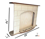 18in Doll Fireplace - Doll house furniture birch wood mdf 14" Doll 18" Doll