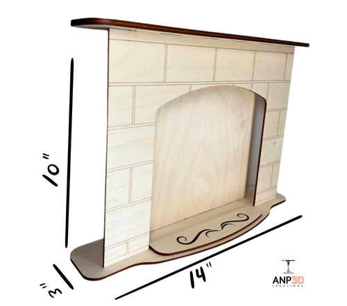 18in Doll Fireplace - Doll house furniture birch wood mdf 14" Doll 18" Doll