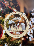 Snowman Christmas Ornament, Personalized Acrylic & Birch wood, Wooden ornaments, Family ornament