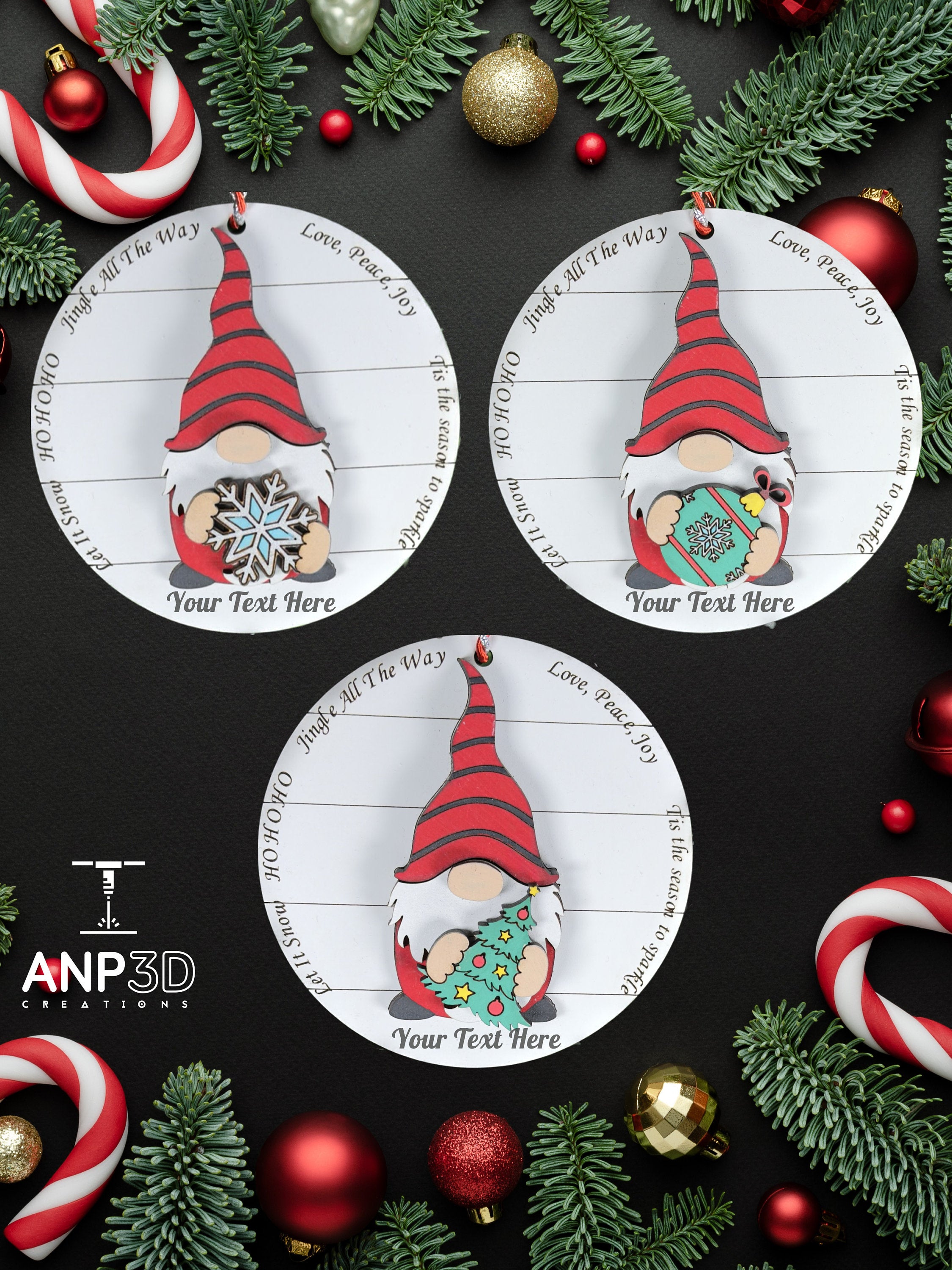 Personalized Gnome Christmas Ornament Custom Holiday Keepsake