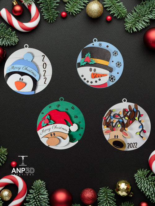 2024 Christmas Ornaments, Santa, Snowman, deer, penguin, Tree decoration, Xmas decor