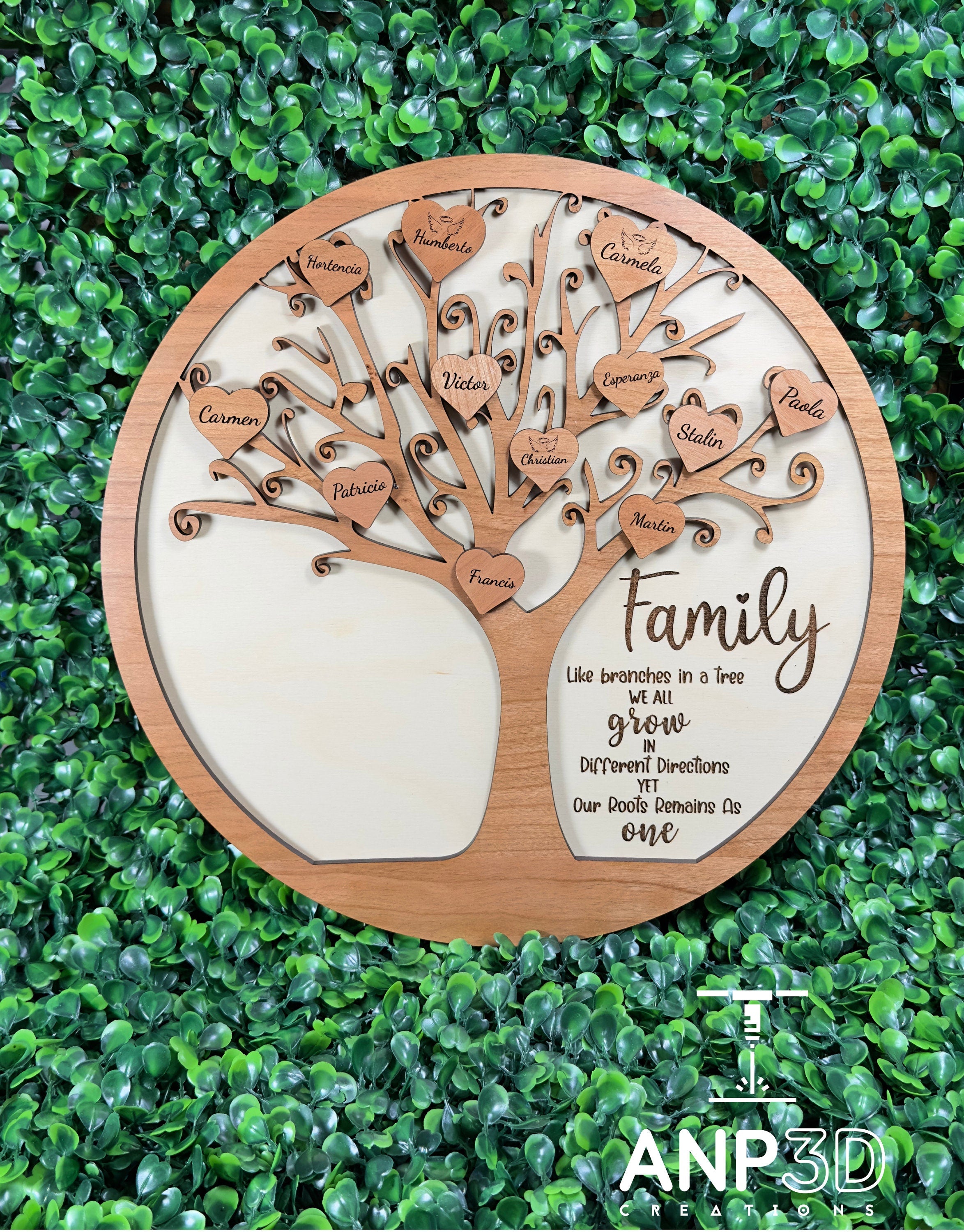 Family Personalized Cherrywood - Mom- Birch wood Plaque, Family Gift- Grandma - Nana -