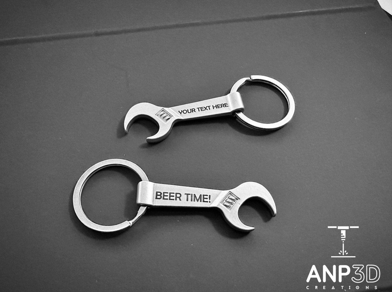 Personalized Wrench Bottle Opener Keychain Gift