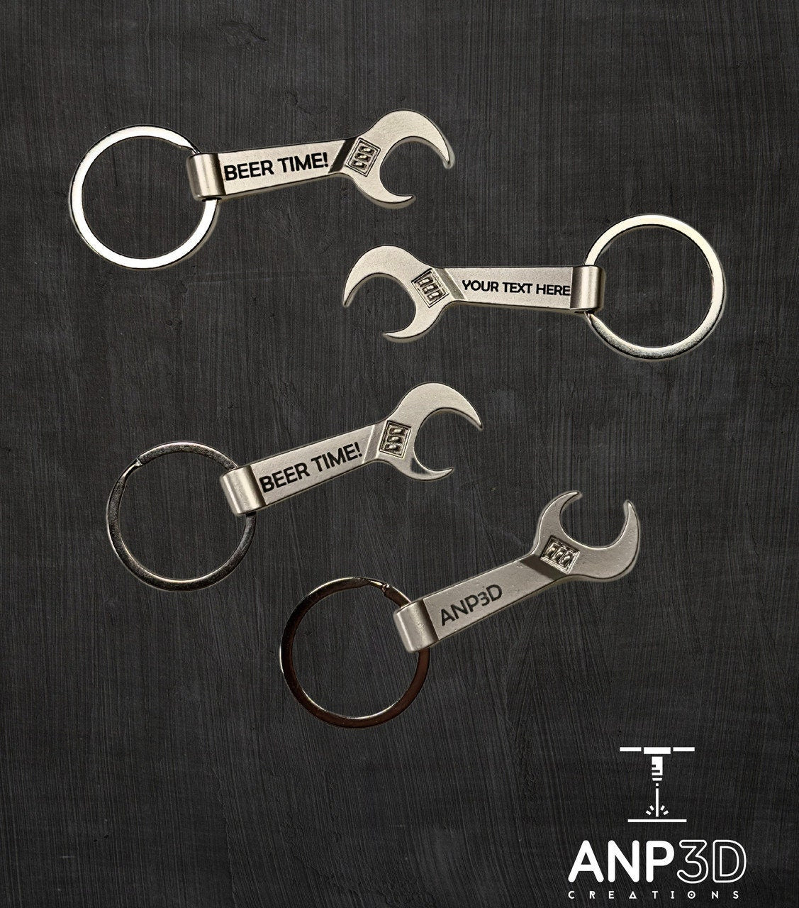 Personalized Wrench Bottle Opener Keychain Gift