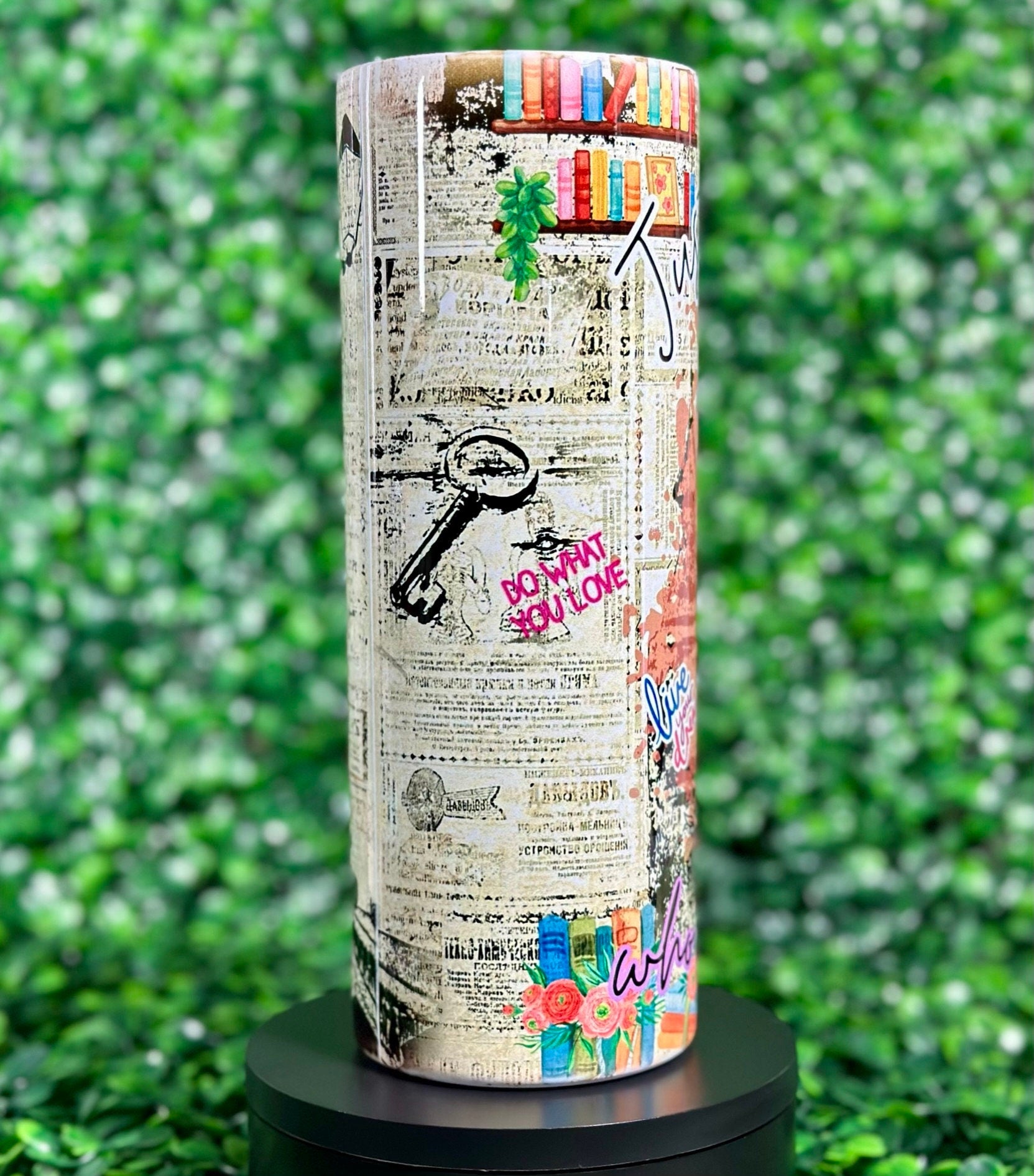 Personalized Just a girl who loves books - 20oz Skinny Tumbler - Sublimation, Epoxy, Glitter, Book Lover Gift,