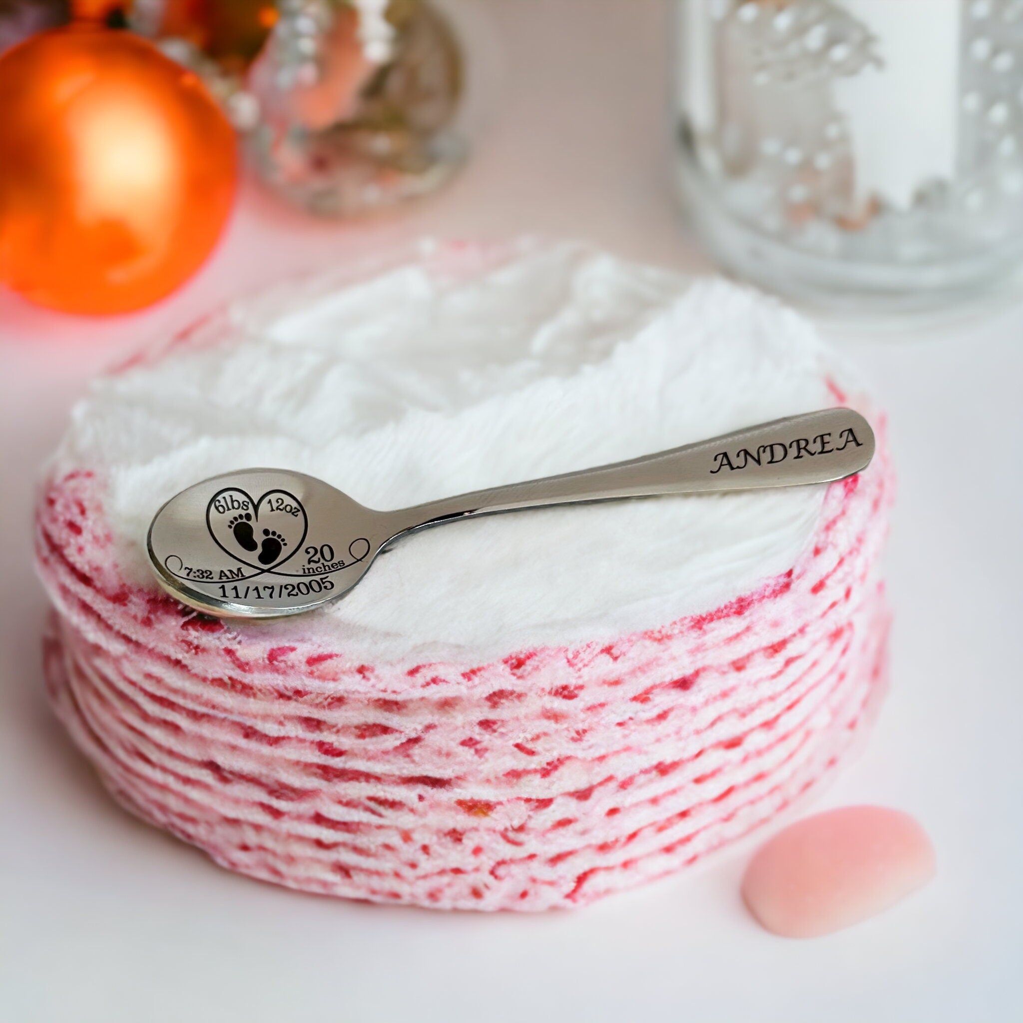 Personalized Baby Spoon Keepsake Engraved Birth Details