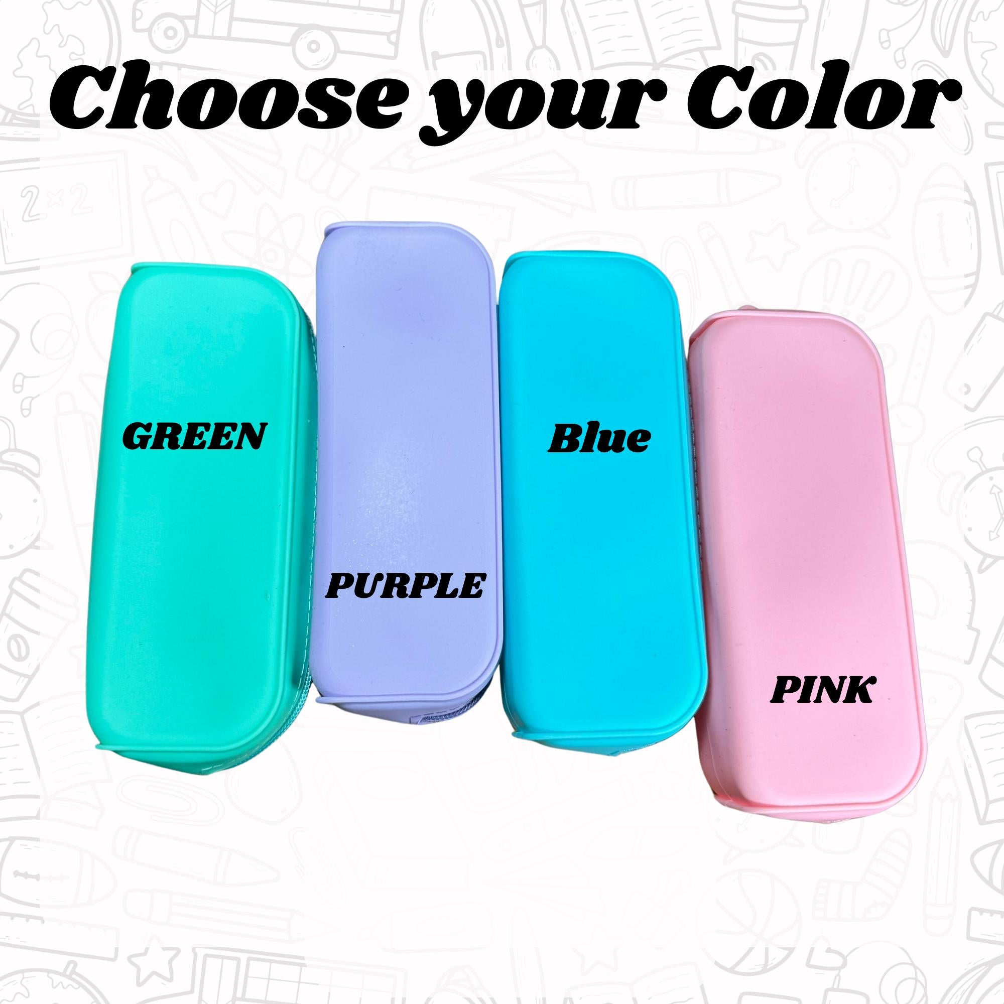 Personalized Pencil pouch Back to school Supplies for kids Pencil storage silicone case gift kids Colorful Pencil case gift for