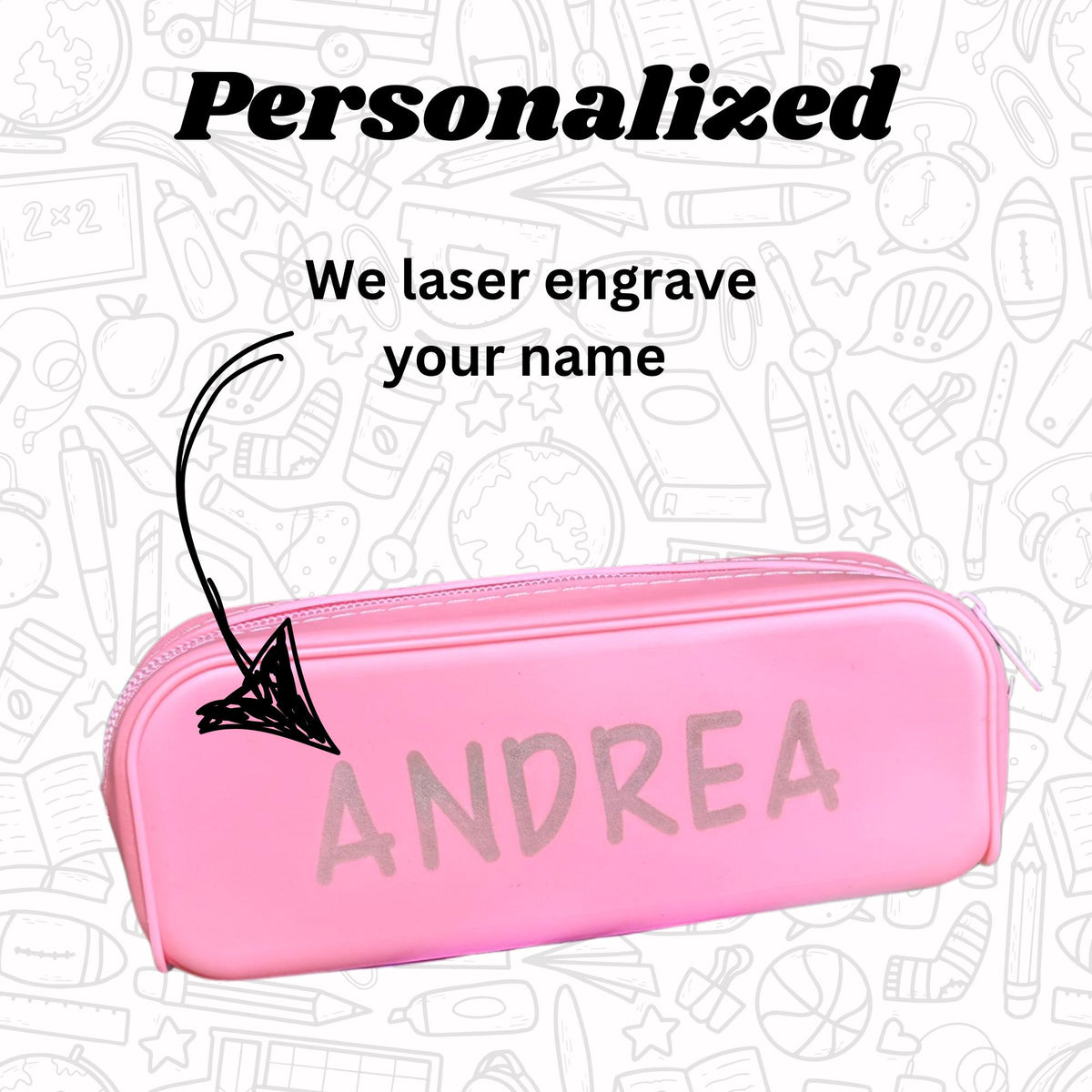 Personalized Pencil pouch Back to school Supplies for kids Pencil storage silicone case gift kids Colorful Pencil case gift for