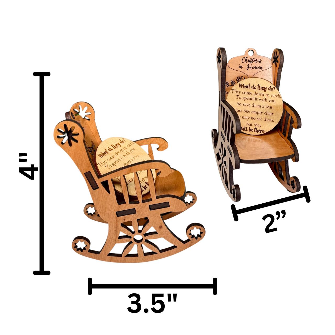 Christmas in Heaven Ornament  Memorial Rocking Chair Keepsake