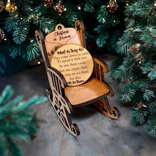 Christmas in Heaven Ornament  Memorial Rocking Chair Keepsake