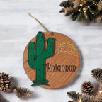 Personalized Cactus Christmas Ornament with Name