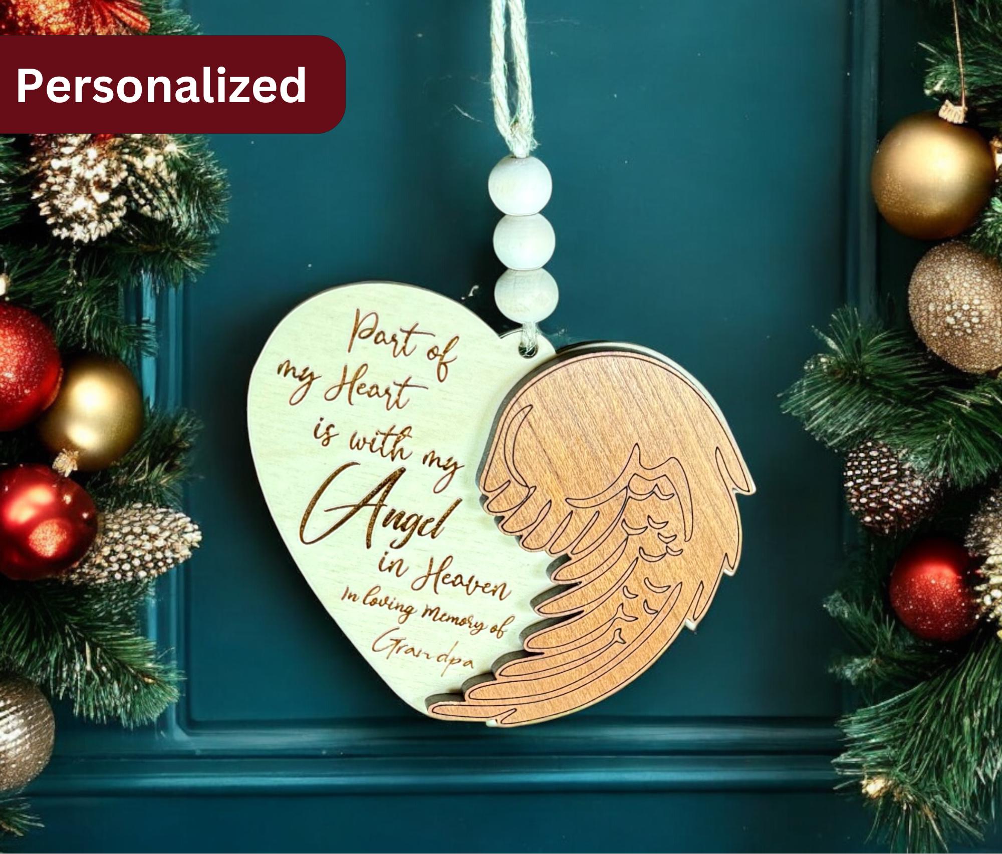 Personalized Angel Wing Memorial Christmas Ornament
