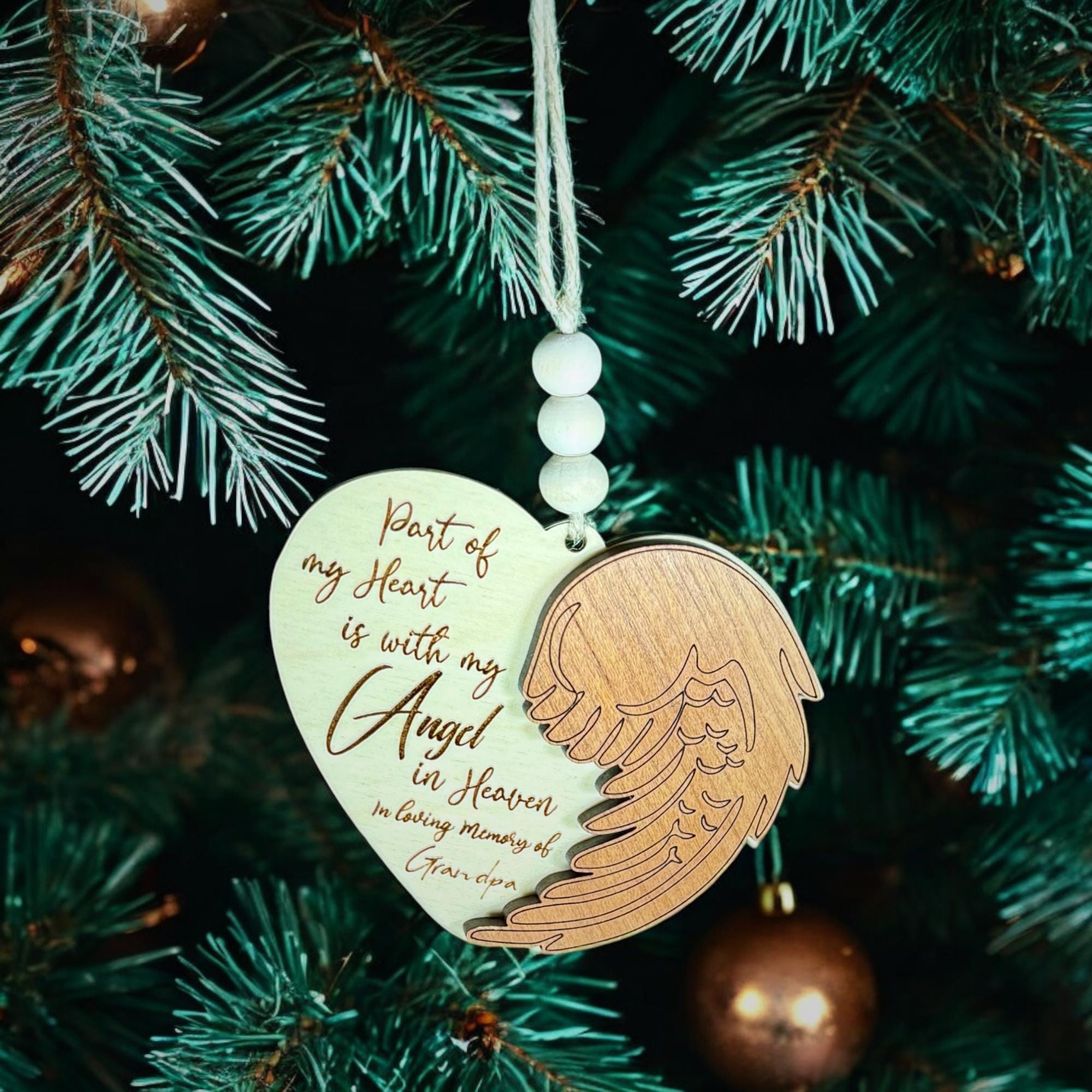 Personalized Angel Wing Memorial Christmas Ornament