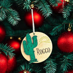 Personalized Cactus Christmas Ornament with Name