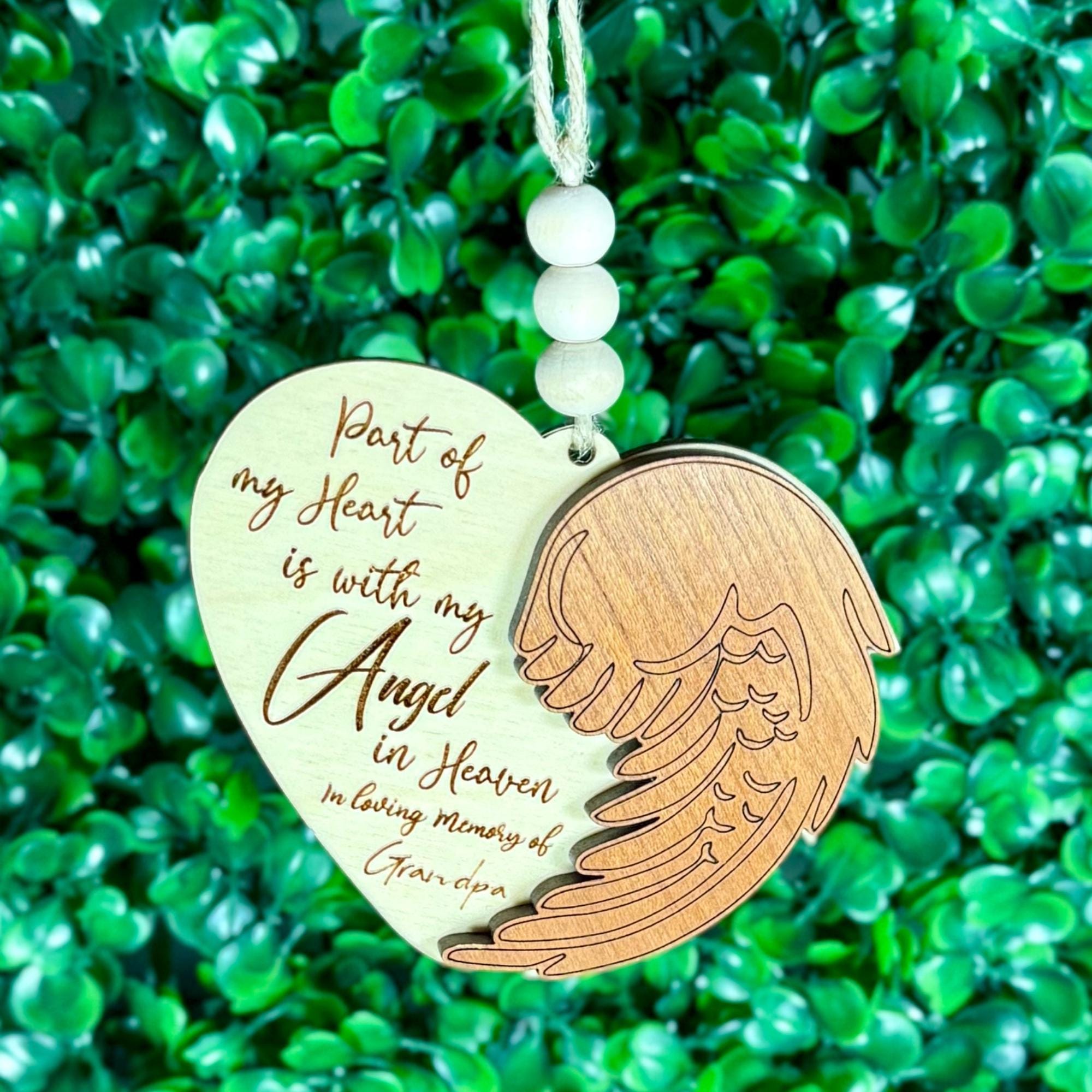 Personalized Angel Wing Memorial Christmas Ornament