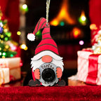 Elf surveillance gnome ornaments with 'Santa Cam' for keeping an eye on kids during Christmas.