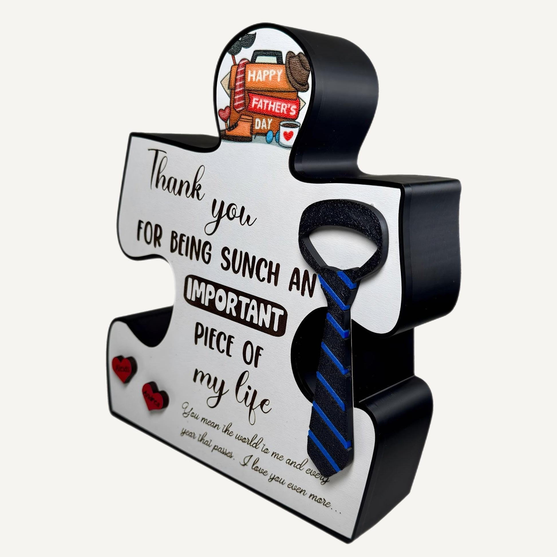 Personalized Father’s Day 3D Puzzle Piece Plaque Gift for Dad from Kids Unique Gift for Him New Dad Sentimental Present for Grandpa Gift