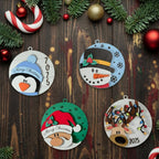 2026 Hand Painted Wood Christmas Ornaments, Santa, Snowman, Penguin, Deer