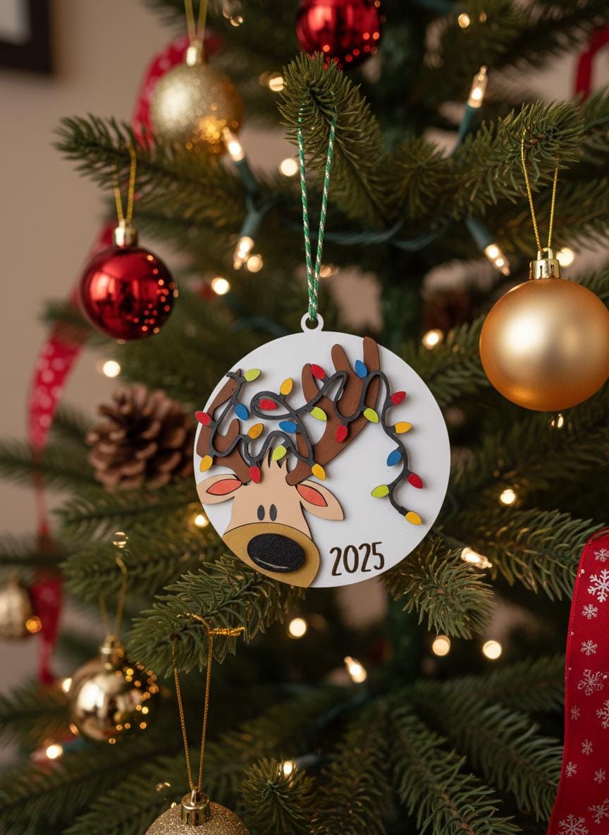 2026 Hand Painted Wood Christmas Ornaments, Santa, Snowman, Penguin, Deer