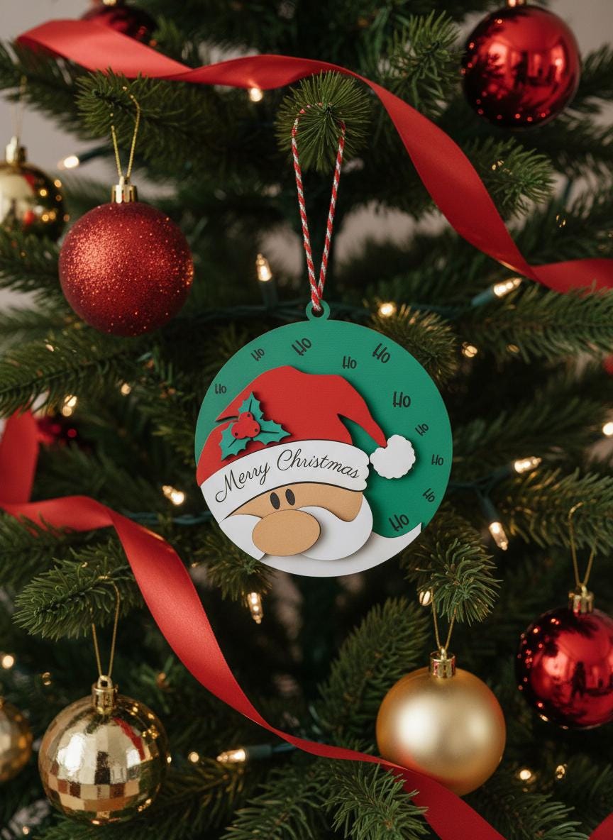 2026 Hand Painted Wood Christmas Ornaments, Santa, Snowman, Penguin, Deer