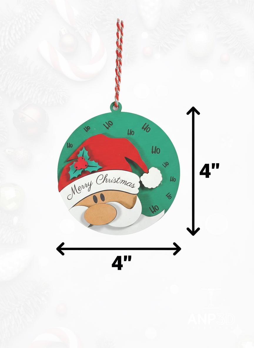 2026 Hand Painted Wood Christmas Ornaments, Santa, Snowman, Penguin, Deer