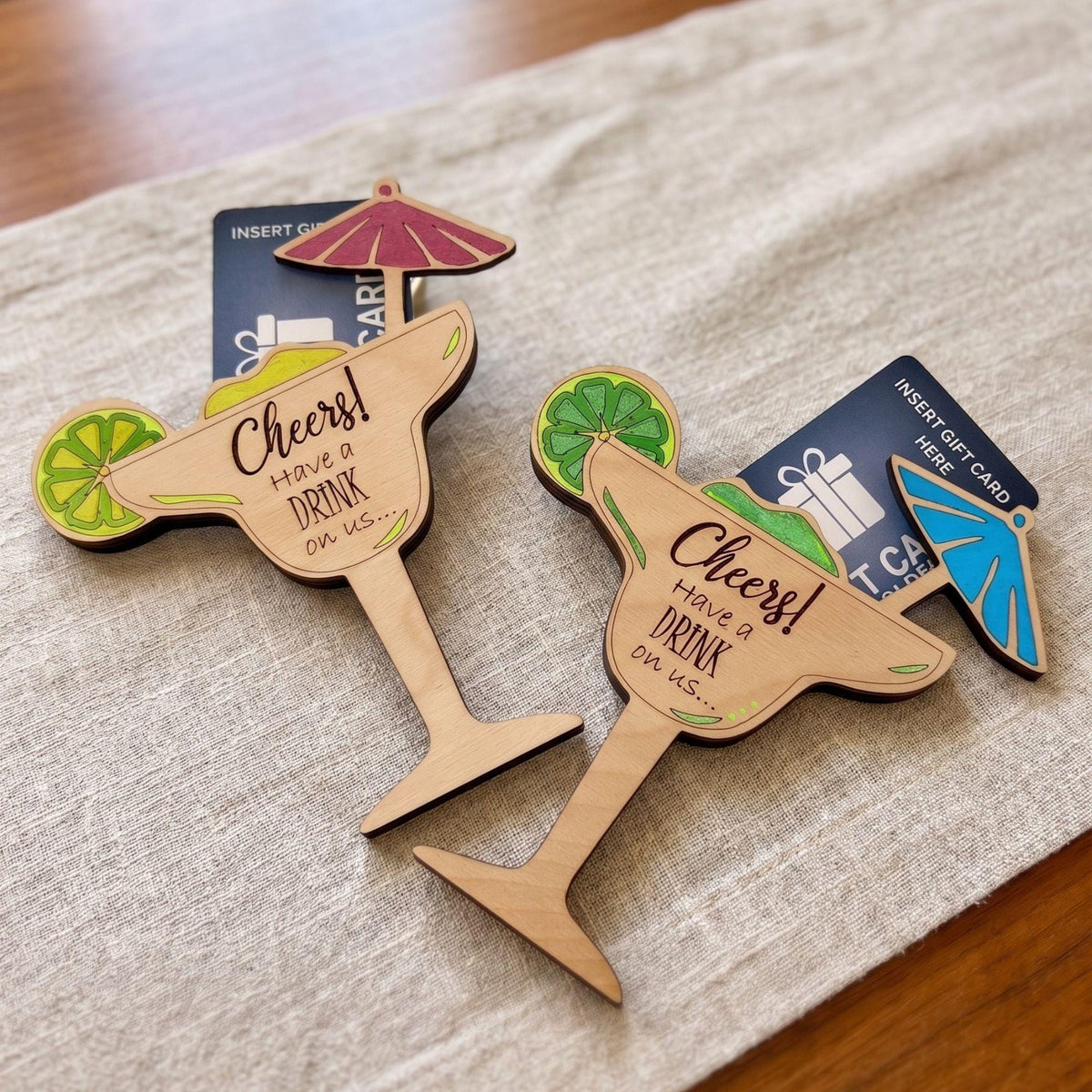 Margarita Gift Card Holder Birch Cocktail Gift for Birthdays and Celebrations