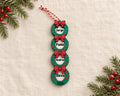 Personalized Family Name Christmas Ornament, Stacked Wooden Wreaths Keepsake