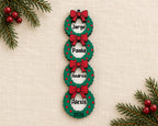 Personalized Family Name Christmas Ornament, Stacked Wooden Wreaths Keepsake