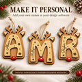 Reindeer Alphabet Ornament SVG Bundle A-Z, Christmas Laser Cut Files