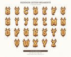 Reindeer Alphabet Ornament SVG Bundle A-Z, Christmas Laser Cut Files
