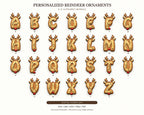 Reindeer Alphabet Ornament SVG Bundle A-Z, Christmas Laser Cut Files