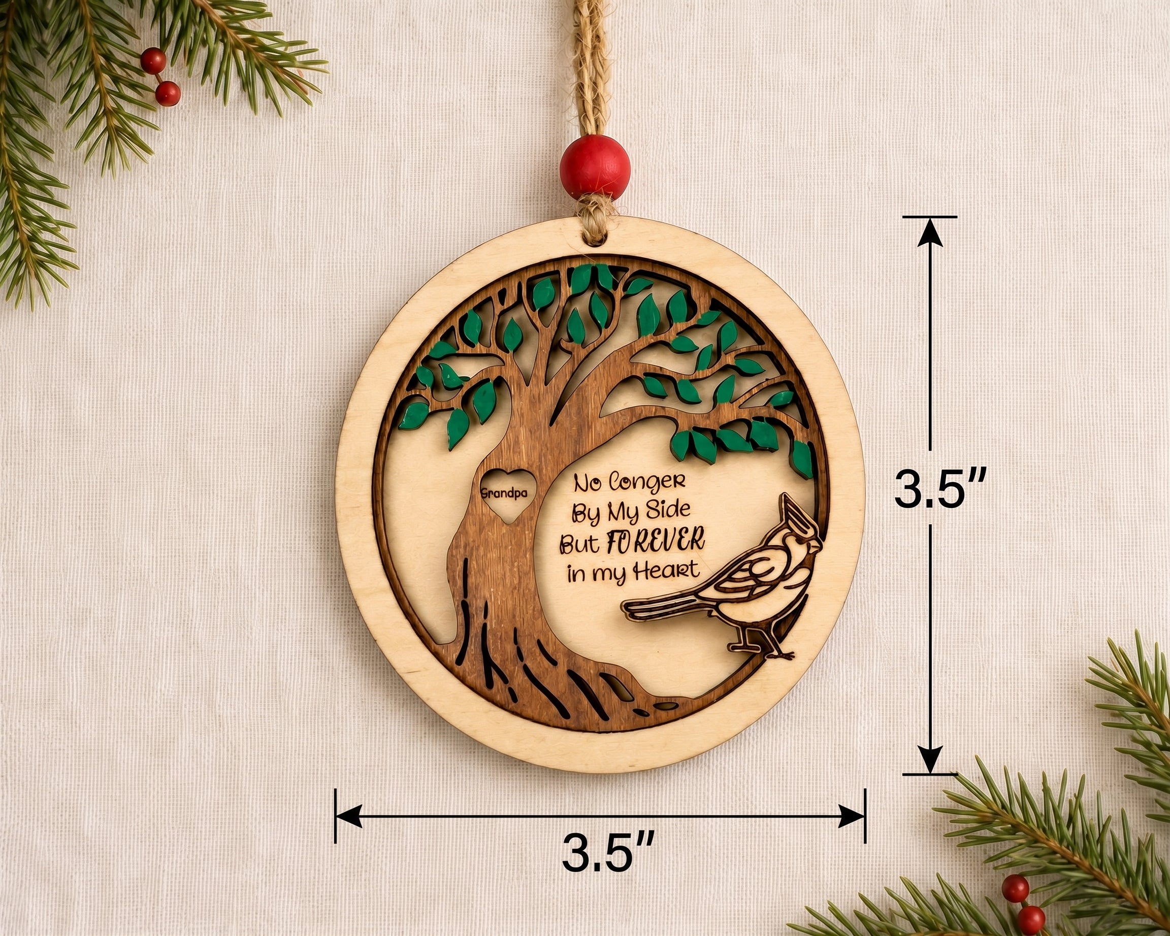 Personalized Memorial Christmas Ornament-Cardinal, Hummingbirds, Holiday  Christmas Memories Sympathy Gift Forever in our heats
