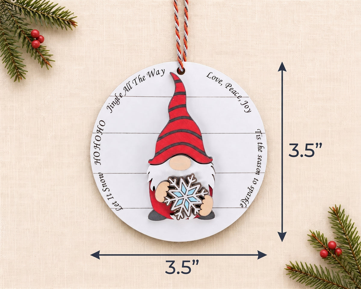 Personalized Gnome Christmas Ornament Custom Holiday Keepsake