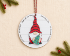 Personalized Gnome Christmas Ornament Custom Holiday Keepsake